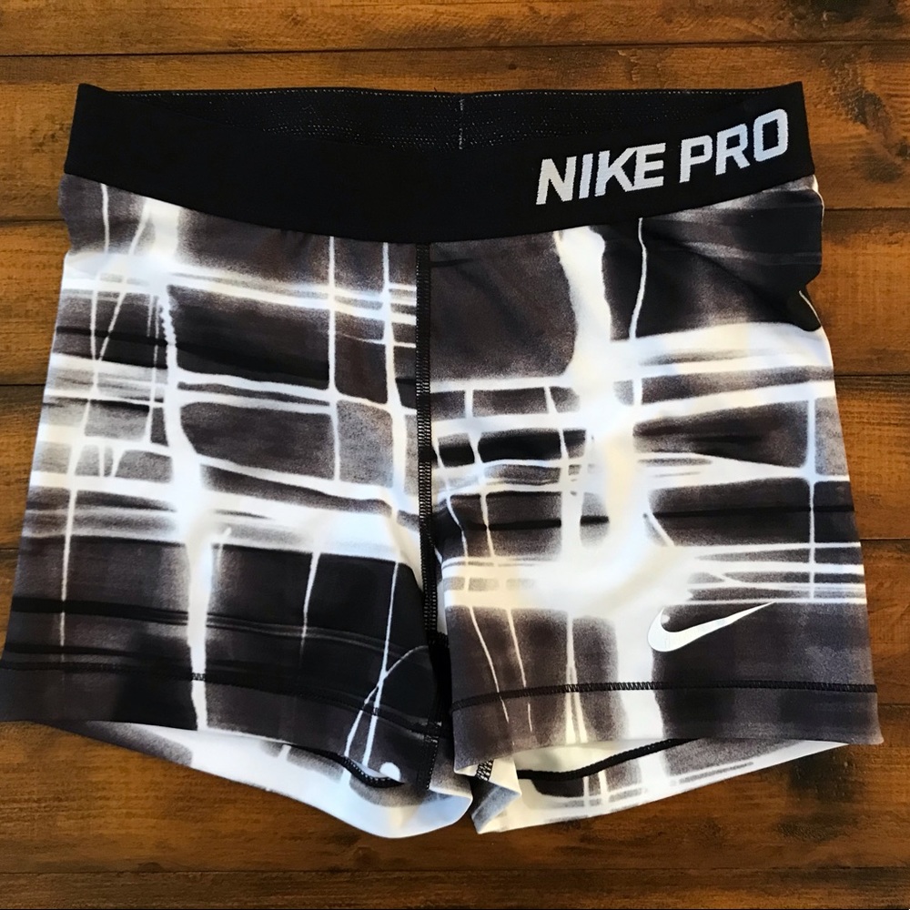 Black and white pattern Nike Dry Fit Spandex Shorts
